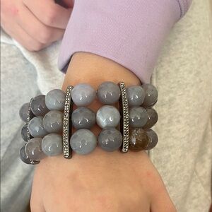Elegant Gray Beaded Bracelet